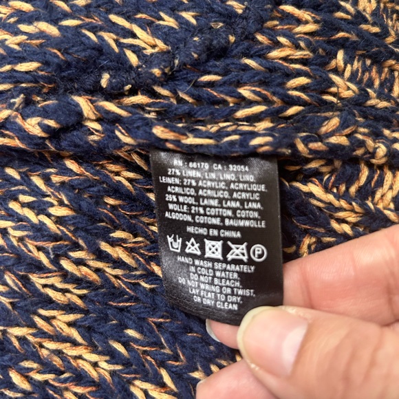 Sparrow Anthropologie Women’s Blue/Gold Fringe Sweater Cardigan size Small - Picture 5 of 8